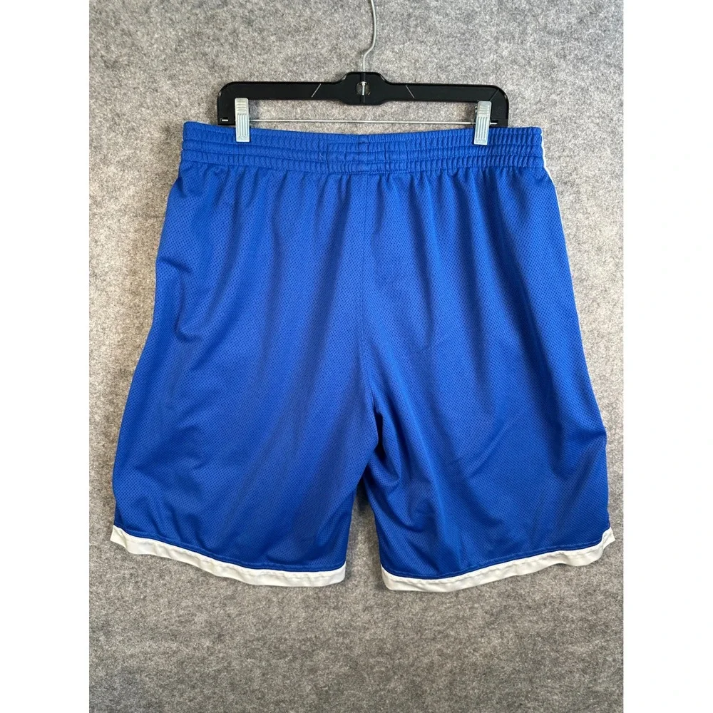 Nike Basketball Mens Royal Blue Mesh Athletic Shorts White Stripe 362664-450 L